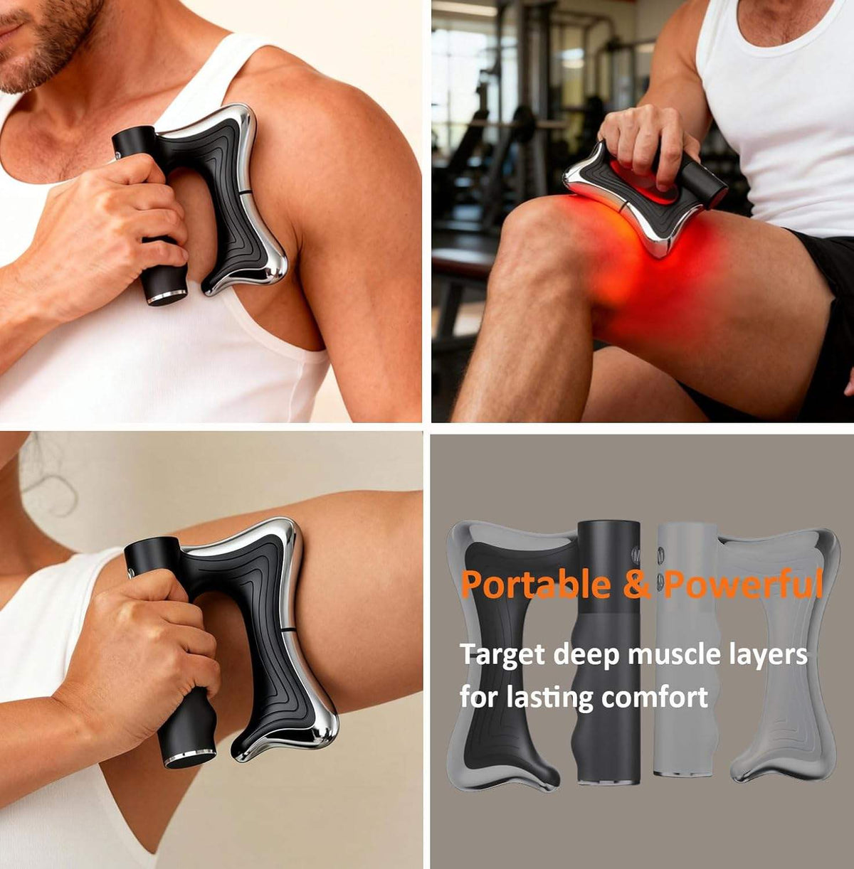 Celinis 3-in-1 Heated Muscle Scraper Tool, Electric Muscle Massager with Vibration, Full Body Contouring Device