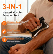 Celinis 3-in-1 Heated Muscle Scraper Tool, Electric Muscle Massager with Vibration, Full Body Contouring Device