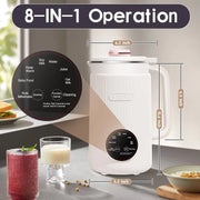 8-in-1 Nut Milk Maker, Soy Milk Maker for Homemade Oat, Nut & Soy Milk, Smoothies, Juice & Rice Cereal