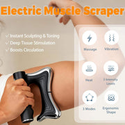 Celinis 3-in-1 Heated Muscle Scraper Tool, Electric Muscle Massager with Vibration, Full Body Contouring Device